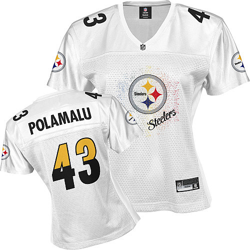 Steelers #43 Troy Polamalu White 2011 Women's Fem Fan Stitched NFL Jersey - Click Image to Close